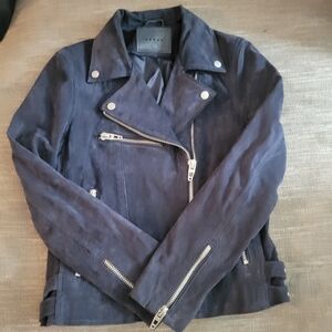 Blank NYC Navy Leather Jacket
